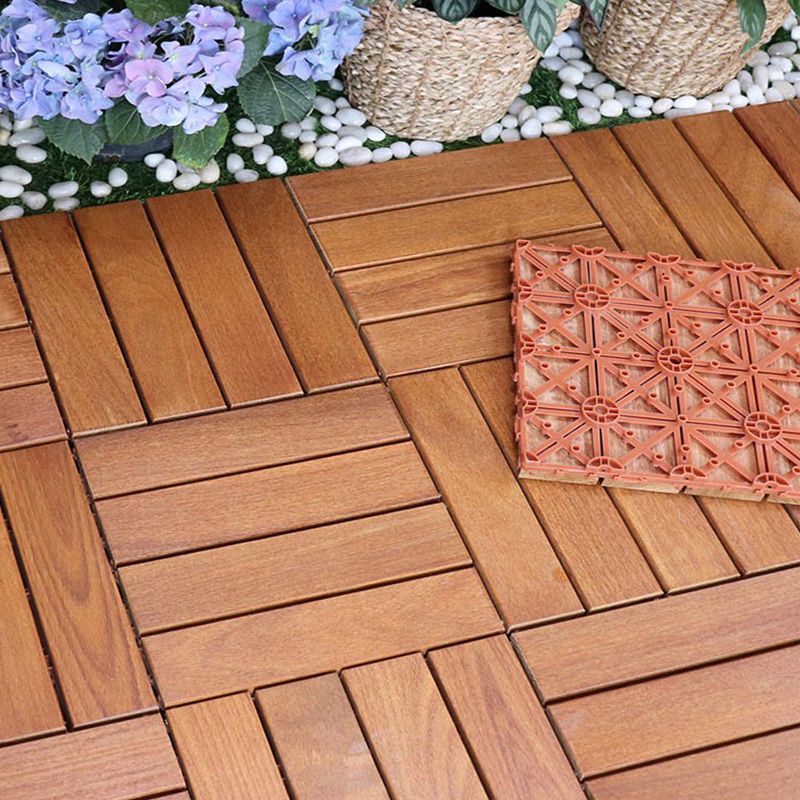 Tradition Teak Floor Tile Water Resistant Click Lock Wooden Floor for Patio Garden Clearhalo 'Flooring 'Hardwood Flooring' 'hardwood_flooring' 'Home Improvement' 'home_improvement' 'home_improvement_hardwood_flooring' Walls and Ceiling' 1200x1200_671722a1-e774-4afd-a4d4-8ac50e60fff3