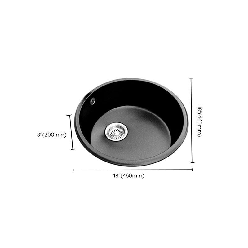 Round Granite Kitchen Sink in Black with Drain Assembly Undermount Sink Clearhalo 'Home Improvement' 'home_improvement' 'home_improvement_kitchen_sinks' 'Kitchen Remodel & Kitchen Fixtures' 'Kitchen Sinks & Faucet Components' 'Kitchen Sinks' 'kitchen_sinks' 1200x1200_67251876-3bb1-4119-b5c1-408e000f5200