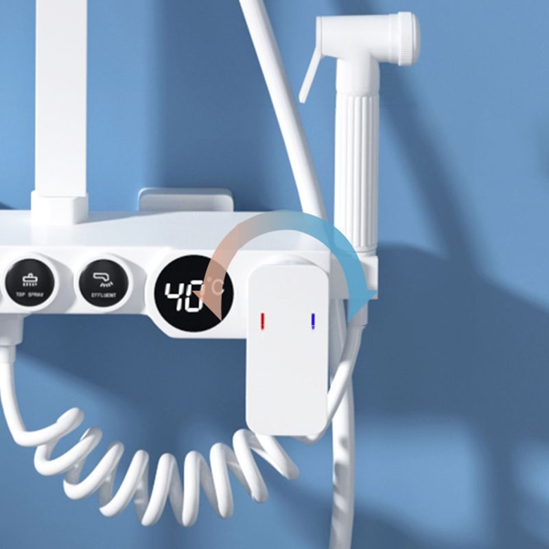 Modern Shower System Wall Mounted Rectangle Shower System with Hand Shower Clearhalo 'Bathroom Remodel & Bathroom Fixtures' 'Home Improvement' 'home_improvement' 'home_improvement_shower_faucets' 'Shower Faucets & Systems' 'shower_faucets' 'Showers & Bathtubs Plumbing' 'Showers & Bathtubs' 1200x1200_673a8143-bafd-4a46-b937-d6346607cb40