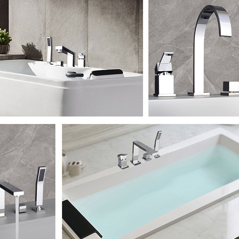 Contemporary Bathroom Faucet Deck Mounted Copper Low Arc Roman Tub Faucet Trim Clearhalo 'Bathroom Remodel & Bathroom Fixtures' 'Bathtub Faucets' 'bathtub_faucets' 'Home Improvement' 'home_improvement' 'home_improvement_bathtub_faucets' 1200x1200_674e2b63-e3ef-4cdb-bf4b-0455fd2d9ac2