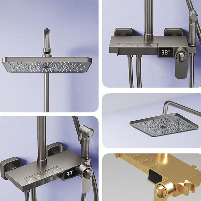 Modern Style Shower System Copper Spot Resist Wall Mounted Shower System Clearhalo 'Bathroom Remodel & Bathroom Fixtures' 'Home Improvement' 'home_improvement' 'home_improvement_shower_faucets' 'Shower Faucets & Systems' 'shower_faucets' 'Showers & Bathtubs Plumbing' 'Showers & Bathtubs' 1200x1200_67549734-54cb-46ef-a643-a9c8b23db459