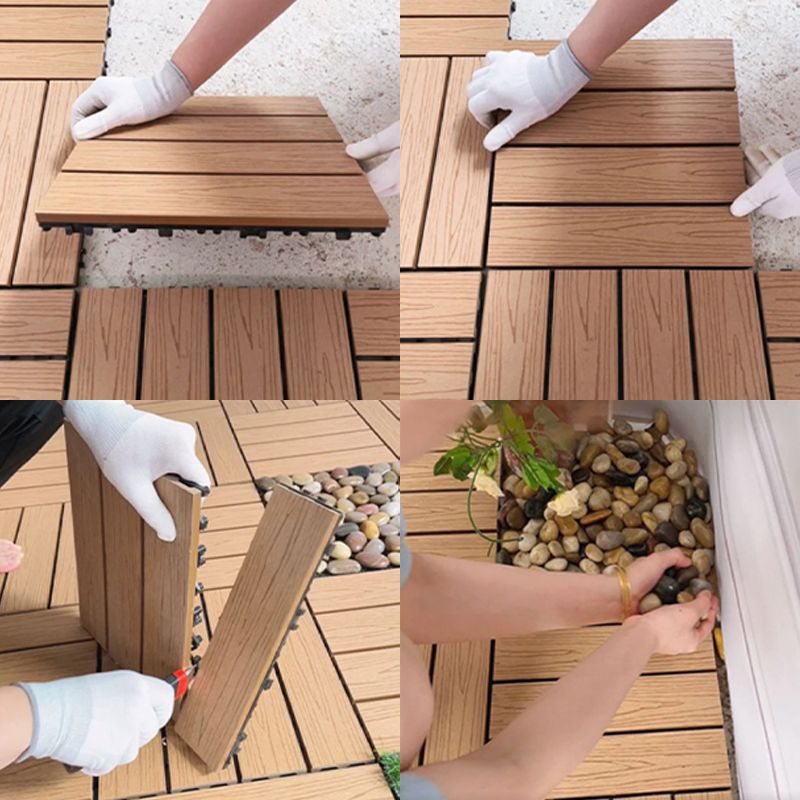 Modern Style Square Wood Flooring Anti-corrosion Outdoor Wood Flooring Clearhalo 'Flooring 'Hardwood Flooring' 'hardwood_flooring' 'Home Improvement' 'home_improvement' 'home_improvement_hardwood_flooring' Walls and Ceiling' 1200x1200_6758eab2-d40a-4607-9f7b-9e3a73dcd8db