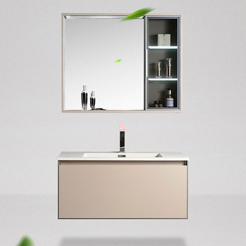 Contemporary Wooden Vanity Cabinet Mirror Bathroom Vanity Set with Storage Shelving Clearhalo 'Bathroom Remodel & Bathroom Fixtures' 'Bathroom Vanities' 'bathroom_vanities' 'Home Improvement' 'home_improvement' 'home_improvement_bathroom_vanities' 1200x1200_6759266d-2af6-4576-8320-26008fee9de0