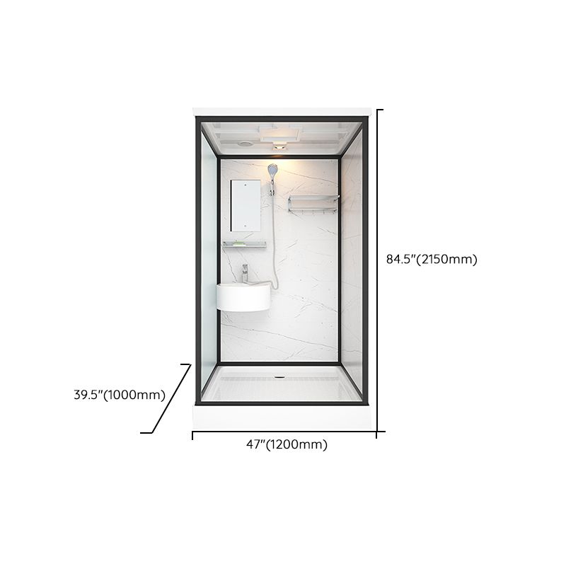 Base Included Framed Shower Stall with White Base and Fixed Panel Clearhalo 'Bathroom Remodel & Bathroom Fixtures' 'Home Improvement' 'home_improvement' 'home_improvement_shower_stalls_enclosures' 'Shower Stalls & Enclosures' 'shower_stalls_enclosures' 'Showers & Bathtubs' 1200x1200_6761e927-7a8d-4f37-a7fa-a680868d1a0e