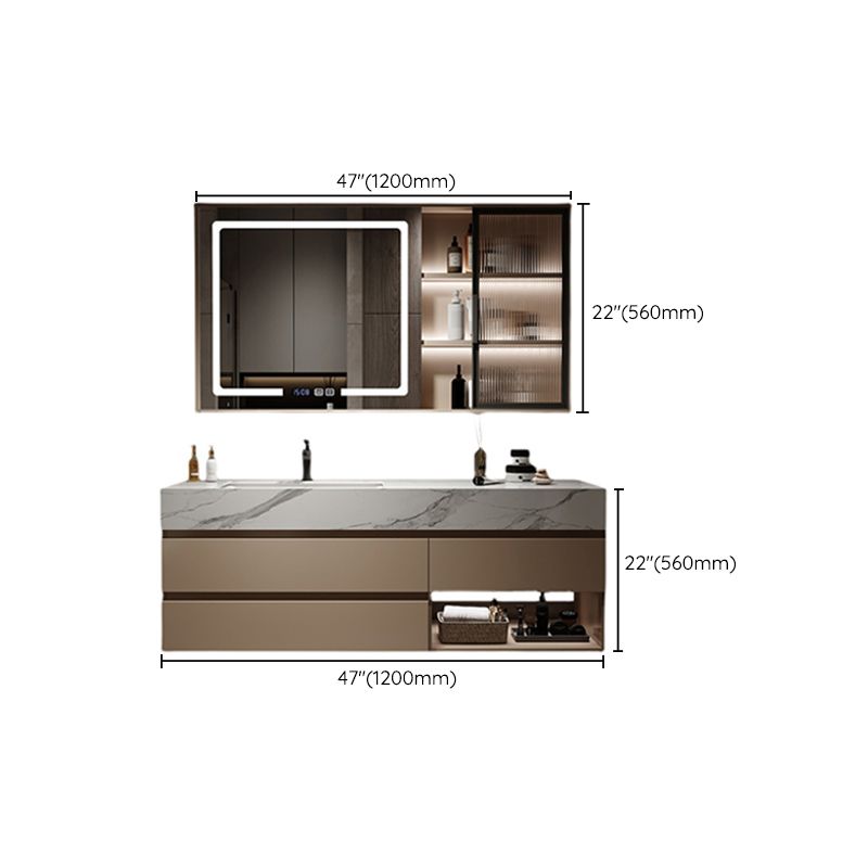 Glam Bath Vanity Quartz Top Standalone Cabinet and 3 Drawers Wall-Mounted Vanity Set Clearhalo 'Bathroom Remodel & Bathroom Fixtures' 'Bathroom Vanities' 'bathroom_vanities' 'Home Improvement' 'home_improvement' 'home_improvement_bathroom_vanities' 1200x1200_676207d2-ab64-4179-89a4-841dd7e7676a