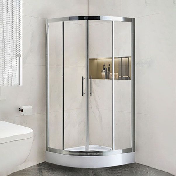 Modern Shower Stall Tempered Glass Easy Clean Glass Double Sliding Corner Shower Kit Clearhalo 'Bathroom Remodel & Bathroom Fixtures' 'Home Improvement' 'home_improvement' 'home_improvement_shower_stalls_enclosures' 'Shower Stalls & Enclosures' 'shower_stalls_enclosures' 'Showers & Bathtubs' 1200x1200_677254b4-f130-45ab-8419-293b7eeea882