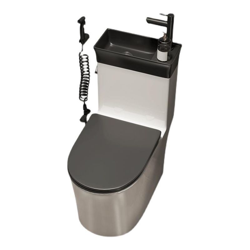 1-Piece Elongated Flush Toilet Ceramic Toilet Bowl with Wash Basin Clearhalo 'Bathroom Remodel & Bathroom Fixtures' 'Home Improvement' 'home_improvement' 'home_improvement_toilets' 'Toilets & Bidets' 'Toilets' 1200x1200_678b3dce-3d6e-4525-9d04-08b0b4466e10
