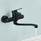 Low Arc Tub Filler Black Swivel Single Lever Handle Wall-Mounted Copper Tub Filler Clearhalo 'Bathroom Remodel & Bathroom Fixtures' 'Bathtub Faucets' 'bathtub_faucets' 'Home Improvement' 'home_improvement' 'home_improvement_bathtub_faucets' 1200x1200_67935edb-a368-4f17-95fe-4913aef6e132