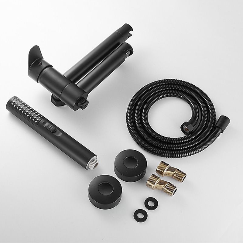 Modern Tub Spout Trim One Handle Wall Mount Tub Faucet with Handshower Clearhalo 'Bathroom Remodel & Bathroom Fixtures' 'Bathtub Faucets' 'bathtub_faucets' 'Home Improvement' 'home_improvement' 'home_improvement_bathtub_faucets' 1200x1200_6794e135-5359-4ed0-90bc-56d39ea2aecf