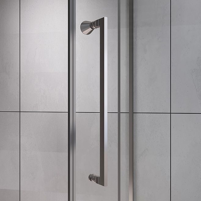 Contemporary Shower Stall Clear Neo-Angle Semi-Frameless Shower Stall Clearhalo 'Bathroom Remodel & Bathroom Fixtures' 'Home Improvement' 'home_improvement' 'home_improvement_shower_stalls_enclosures' 'Shower Stalls & Enclosures' 'shower_stalls_enclosures' 'Showers & Bathtubs' 1200x1200_6797a7f6-b033-4b8c-809d-02caff2a435c