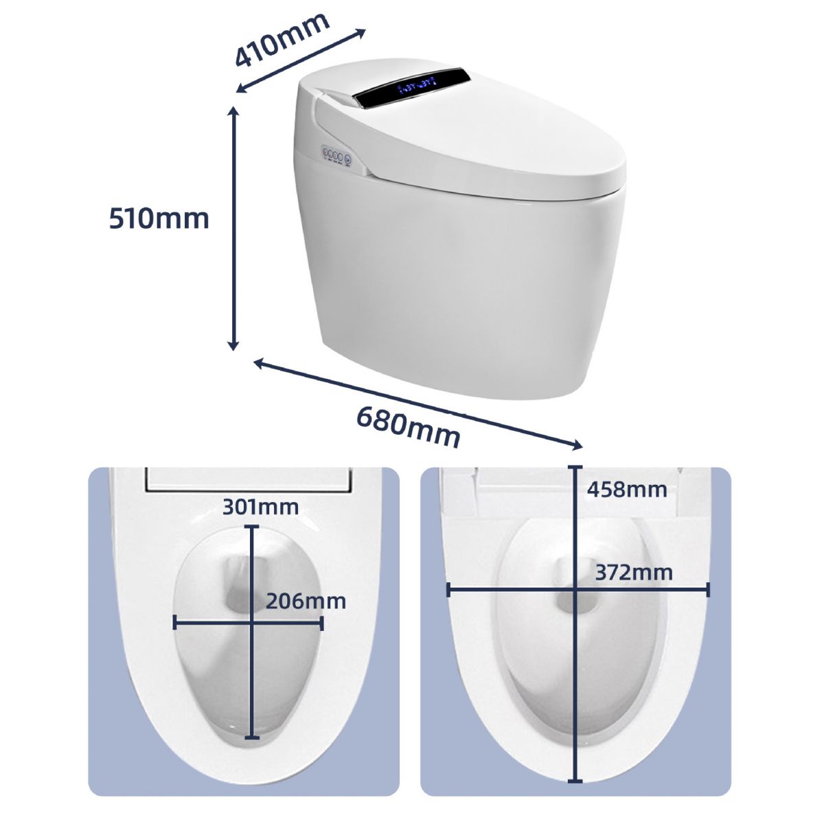 Modern One Piece Toilet Concealed Tank Toilet Bowl with Slow Close Seat for Washroom Clearhalo 'Bathroom Remodel & Bathroom Fixtures' 'Home Improvement' 'home_improvement' 'home_improvement_toilets' 'Toilets & Bidets' 'Toilets' 1200x1200_6799c6af-785a-4397-a721-ac98ab97baf9