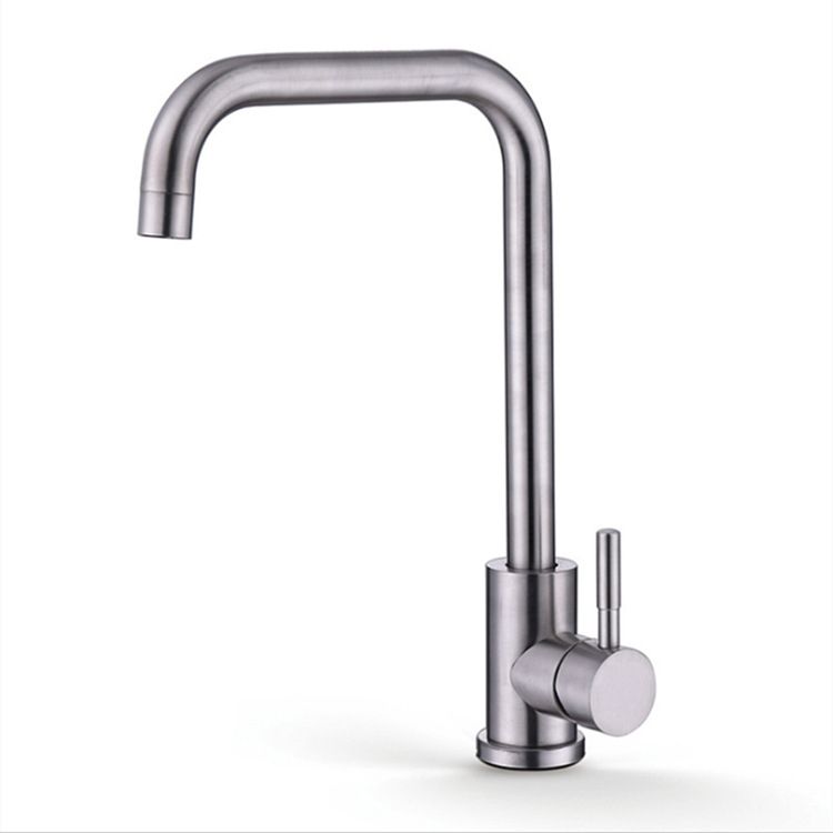 Traditional 1-Handle Faucets Stainless Steel Standard Kitchen Faucets Clearhalo 'Home Improvement' 'home_improvement' 'home_improvement_kitchen_faucets' 'Kitchen Faucets' 'Kitchen Remodel & Kitchen Fixtures' 'Kitchen Sinks & Faucet Components' 'kitchen_faucets' 1200x1200_67a660e2-6e75-473f-9c9d-2e83e98c295f