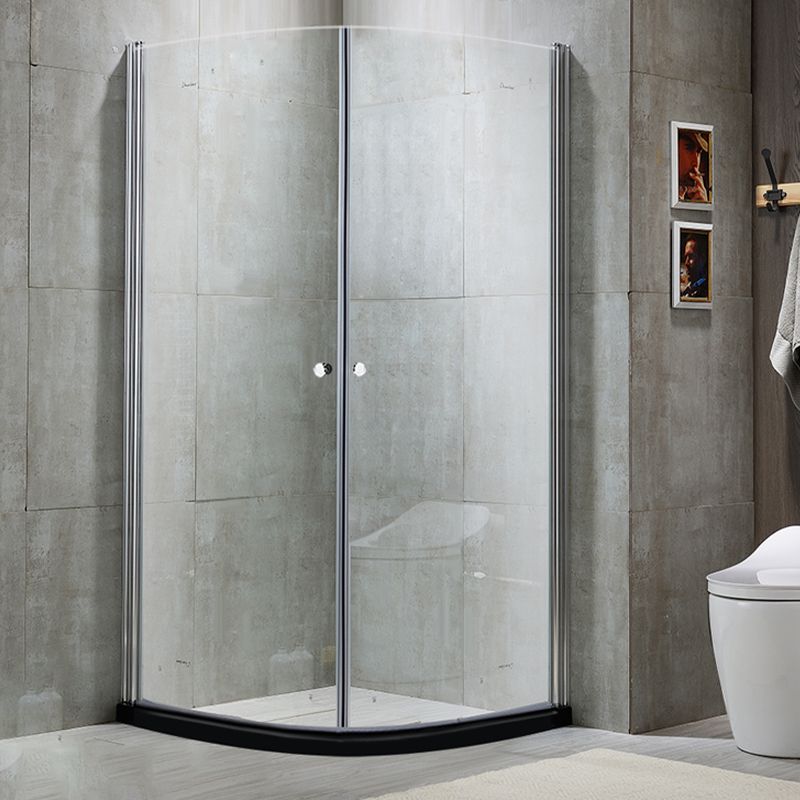 Corner Tempered Glass Shower Enclosure Semi-Frameless Neo-Round Shower Enclosure Clearhalo 'Bathroom Remodel & Bathroom Fixtures' 'Home Improvement' 'home_improvement' 'home_improvement_shower_stalls_enclosures' 'Shower Stalls & Enclosures' 'shower_stalls_enclosures' 'Showers & Bathtubs' 1200x1200_67bf1c5e-f6b6-4280-bcae-9e050233fe4a