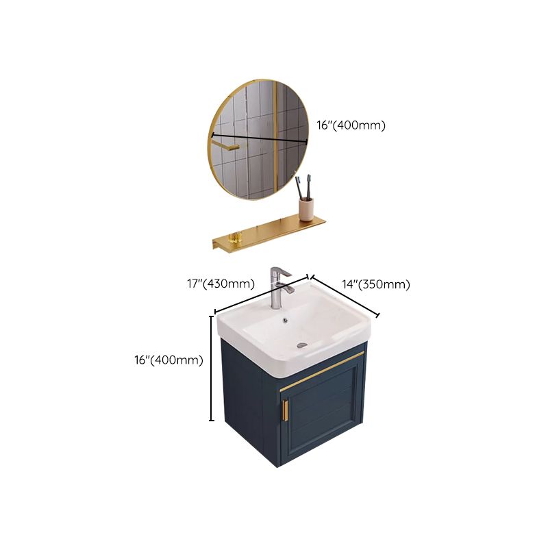 Modern Single Wall Mount Vanity Blue Ceramic Top Sink Vanity Clearhalo 'Bathroom Remodel & Bathroom Fixtures' 'Bathroom Vanities' 'bathroom_vanities' 'Home Improvement' 'home_improvement' 'home_improvement_bathroom_vanities' 1200x1200_67d4d7fd-4303-4672-add1-123d89d7691e