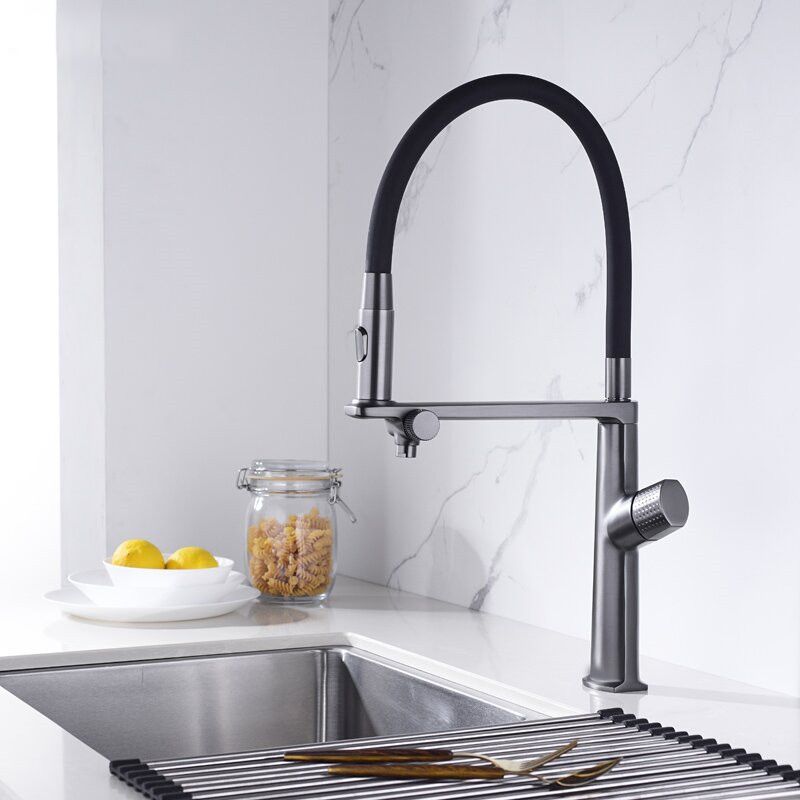 Farmhouse Spring Spout Water Filler One Handle High Arch Kitchen Faucet Clearhalo 'Home Improvement' 'home_improvement' 'home_improvement_kitchen_faucets' 'Kitchen Faucets' 'Kitchen Remodel & Kitchen Fixtures' 'Kitchen Sinks & Faucet Components' 'kitchen_faucets' 1200x1200_67e6a2d8-0307-4ffe-91c5-6a3c897746e3