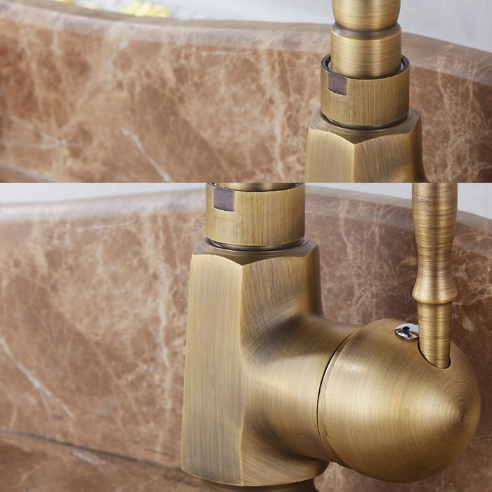 Traditional Standard Bar Faucet 1-Handle Kitchen Faucet in Gold Clearhalo 'Home Improvement' 'home_improvement' 'home_improvement_kitchen_faucets' 'Kitchen Faucets' 'Kitchen Remodel & Kitchen Fixtures' 'Kitchen Sinks & Faucet Components' 'kitchen_faucets' 1200x1200_6809d8be-e040-4eea-898d-71b7cc11365e