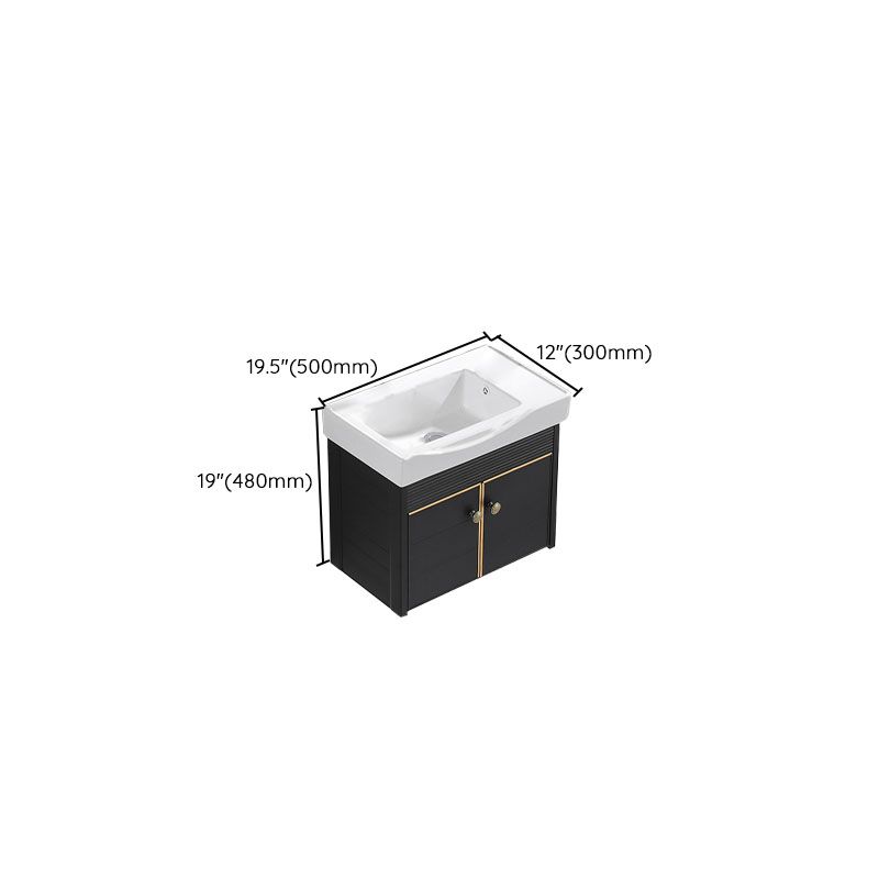 Modern Metal Wall Mount Sink Vanity Single Sink with Doors for Bathroom Clearhalo 'Bathroom Remodel & Bathroom Fixtures' 'Bathroom Vanities' 'bathroom_vanities' 'Home Improvement' 'home_improvement' 'home_improvement_bathroom_vanities' 1200x1200_680b1c9d-566a-4630-a4b8-cf405d411617