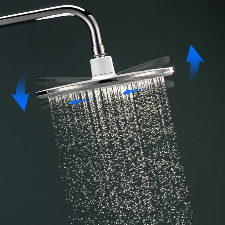 White Metal Shower Head Combo Modern Round Fixed Shower Head for Bathroom Clearhalo 'Bathroom Remodel & Bathroom Fixtures' 'Home Improvement' 'home_improvement' 'home_improvement_shower_heads' 'Shower Heads' 'shower_heads' 'Showers & Bathtubs Plumbing' 'Showers & Bathtubs' 1200x1200_6811c791-c975-4648-a156-84bcc6ab987d