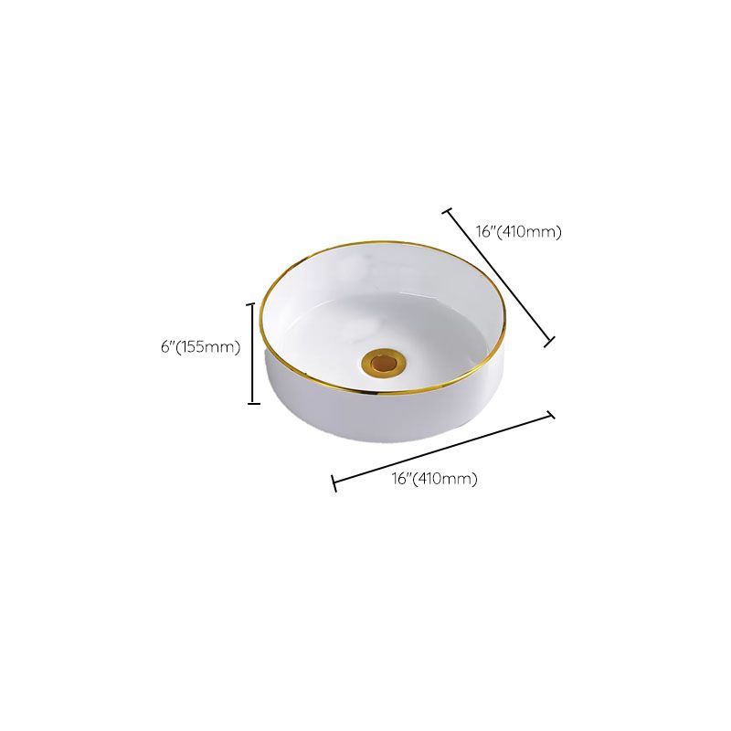 Round Bathroom Sink Ceramic Washroom Sink with Rod Handle Faucet Clearhalo 'Bathroom Remodel & Bathroom Fixtures' 'Bathroom Sinks & Faucet Components' 'Bathroom Sinks' 'bathroom_sink' 'Home Improvement' 'home_improvement' 'home_improvement_bathroom_sink' 1200x1200_6819a5f0-8ed9-45ae-ac2c-527c13e567dc