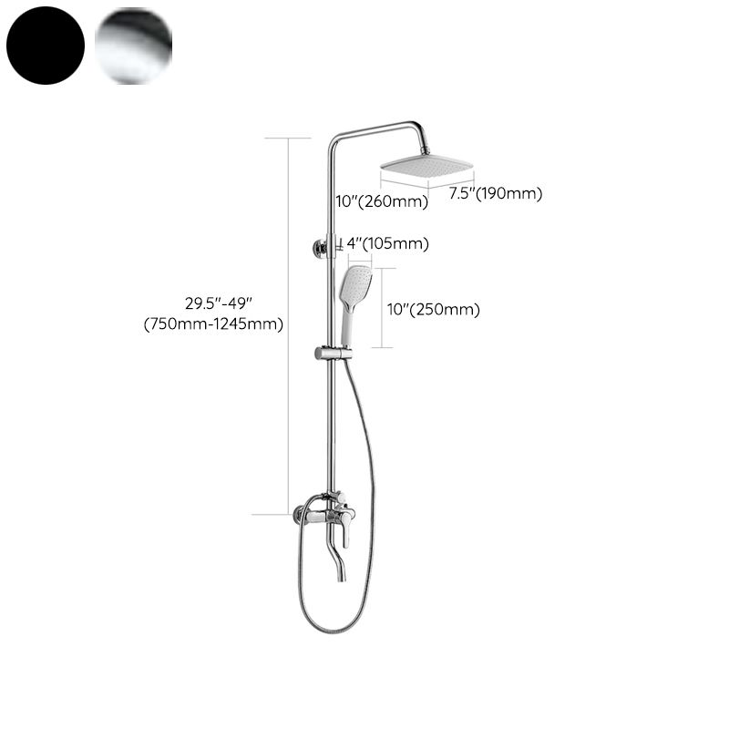 Wall Mounted Shower System Contemporary Adjustable Shower Head Combo Clearhalo 'Bathroom Remodel & Bathroom Fixtures' 'Home Improvement' 'home_improvement' 'home_improvement_shower_faucets' 'Shower Faucets & Systems' 'shower_faucets' 'Showers & Bathtubs Plumbing' 'Showers & Bathtubs' 1200x1200_681e226e-9b2f-4a9c-87ee-338efcf453fa