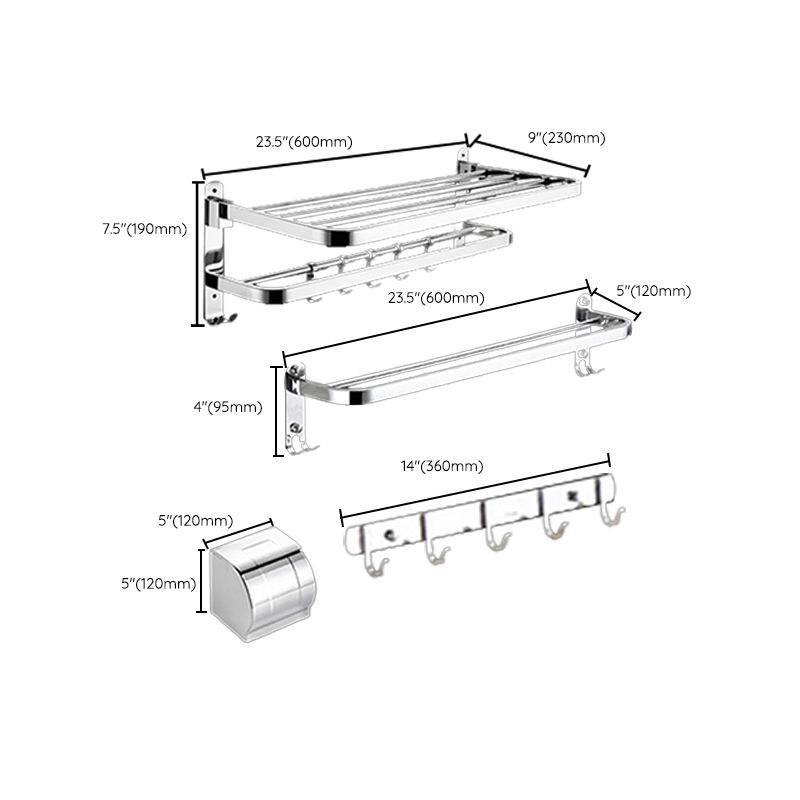 Modern Bathroom Hardware Set Silver Metal Bathroom Accessory Clearhalo 'Bathroom Hardware Sets' 'Bathroom Hardware' 'Bathroom Remodel & Bathroom Fixtures' 'bathroom_hardware_sets' 'Home Improvement' 'home_improvement' 'home_improvement_bathroom_hardware_sets' 1200x1200_682652b4-9e98-4589-9aa1-a196e1087716