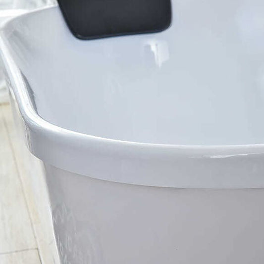 Acrylic Oval Freestanding Bath Soaking 25.59-inch Wide Bathtub in White Clearhalo 'Bathroom Remodel & Bathroom Fixtures' 'Bathtubs' 'Home Improvement' 'home_improvement' 'home_improvement_bathtubs' 'Showers & Bathtubs' 1200x1200_68308b13-7ead-48c8-9d5e-03a60f3443f6