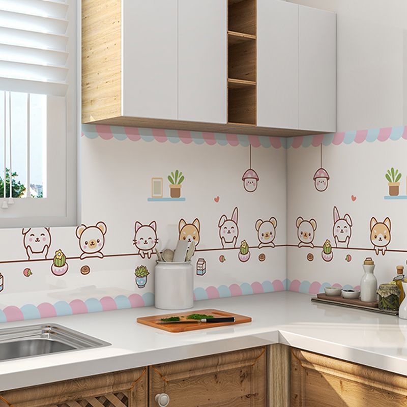 Modern Peel and Stick Backsplash Wall Tile Plastic Wallpaper for Kitchen Backsplash Clearhalo 'Flooring 'Home Improvement' 'home_improvement' 'home_improvement_peel_stick_blacksplash' 'Peel & Stick Backsplash Tile' 'peel_stick_blacksplash' 'Walls & Ceilings' Walls and Ceiling' 1200x1200_6838aeb1-b513-4782-9774-174fc8323de2