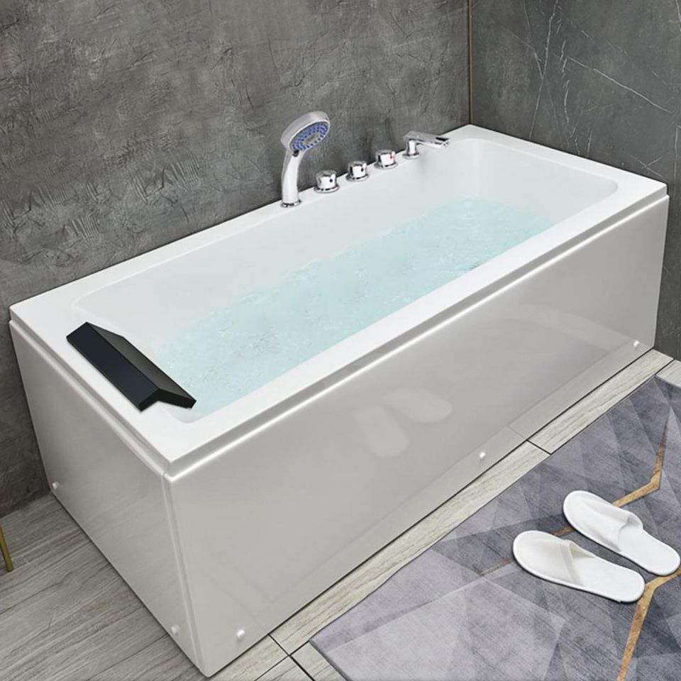 Modern Rectangular Bath Stand Acrylic Alone Soaking White Bathtub Clearhalo 'Bathroom Remodel & Bathroom Fixtures' 'Bathtubs' 'Home Improvement' 'home_improvement' 'home_improvement_bathtubs' 'Showers & Bathtubs' 1200x1200_68396c9d-c25c-4754-817d-923bac93af52