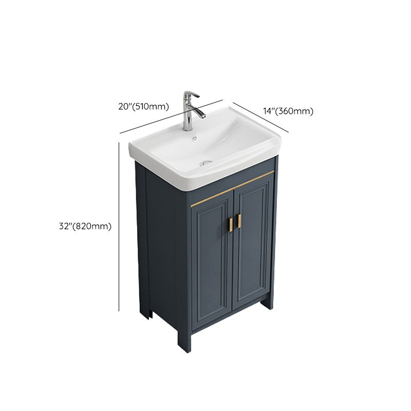 Single Blue Freestanding Bathroom Vanity Modern Metal Base Bath Vanity Clearhalo 'Bathroom Remodel & Bathroom Fixtures' 'Bathroom Vanities' 'bathroom_vanities' 'Home Improvement' 'home_improvement' 'home_improvement_bathroom_vanities' 1200x1200_684d5a52-cb93-4377-b0cf-a84f3aa1a022