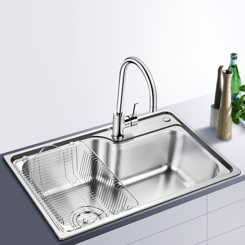Stainless Steel Kitchen Sink Drop-In Single Bowl Kitchen Sink Clearhalo 'Home Improvement' 'home_improvement' 'home_improvement_kitchen_sinks' 'Kitchen Remodel & Kitchen Fixtures' 'Kitchen Sinks & Faucet Components' 'Kitchen Sinks' 'kitchen_sinks' 1200x1200_6868d4da-0adb-4003-a321-b89ee861c6a5