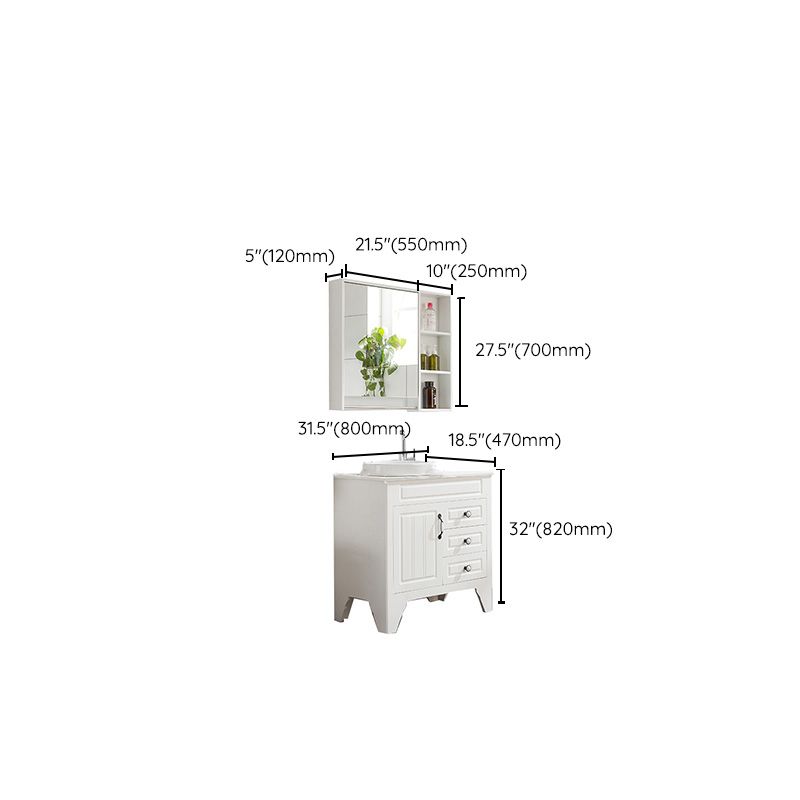 Wood Modern Sink Vanity Freestanding Bathroom Vanity with Mirror Clearhalo 'Bathroom Remodel & Bathroom Fixtures' 'Bathroom Vanities' 'bathroom_vanities' 'Home Improvement' 'home_improvement' 'home_improvement_bathroom_vanities' 1200x1200_688984f8-001a-49af-83c5-cf5b7ba6d3f3