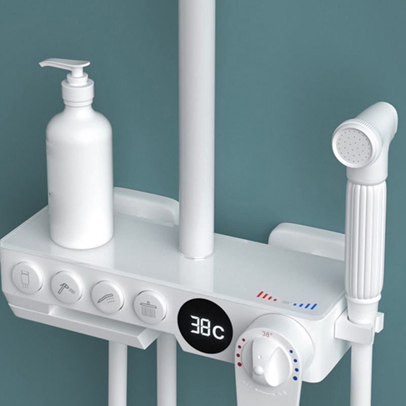 Contemporary Shower System Slide Bar Adjustable Shower Head Wall Mounted Shower Set Clearhalo 'Bathroom Remodel & Bathroom Fixtures' 'Home Improvement' 'home_improvement' 'home_improvement_shower_faucets' 'Shower Faucets & Systems' 'shower_faucets' 'Showers & Bathtubs Plumbing' 'Showers & Bathtubs' 1200x1200_688985c8-e0f0-46a5-8239-959abd15370f