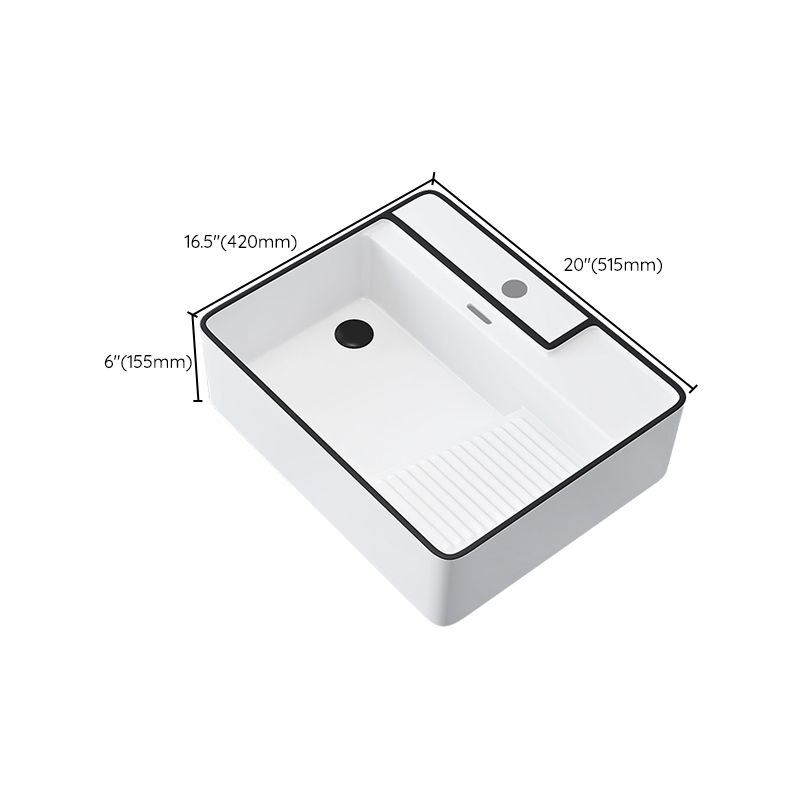 Porcelain Trough Bathroom Sink Traditional Trough Bathroom Sink With Basin Clearhalo 'Bathroom Remodel & Bathroom Fixtures' 'Bathroom Sinks & Faucet Components' 'Bathroom Sinks' 'bathroom_sink' 'Home Improvement' 'home_improvement' 'home_improvement_bathroom_sink' 1200x1200_688ae977-3758-461b-8580-5c70ca4504b4