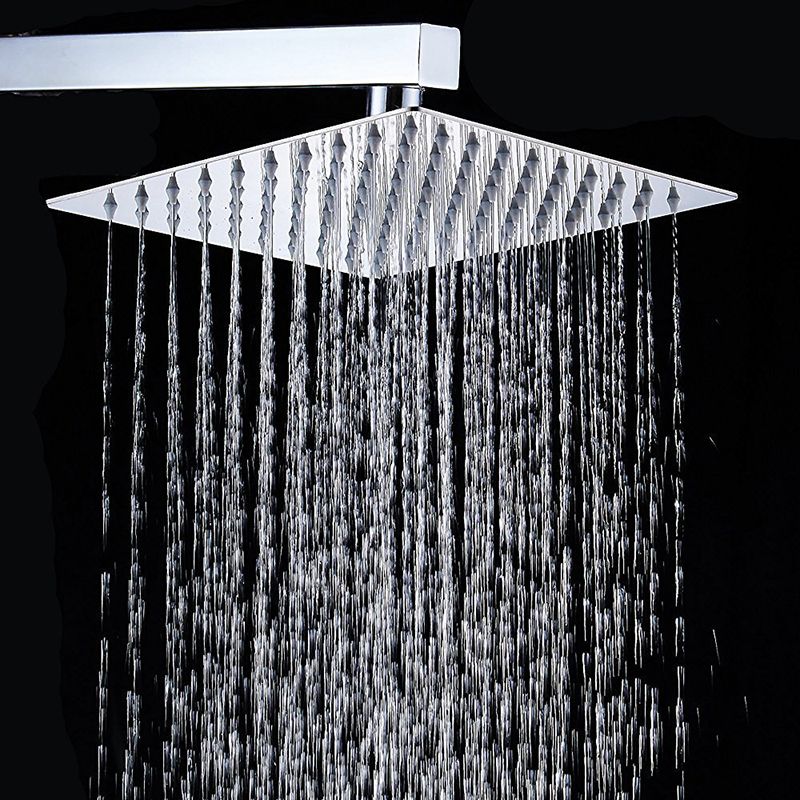 Contemporary Shower Combo Fixed Shower Head Stainless Steel Wall-Mount Square Shower Head Clearhalo 'Bathroom Remodel & Bathroom Fixtures' 'Home Improvement' 'home_improvement' 'home_improvement_shower_heads' 'Shower Heads' 'shower_heads' 'Showers & Bathtubs Plumbing' 'Showers & Bathtubs' 1200x1200_68a4e0c2-9a8c-4752-94ce-8cc93b64c42a