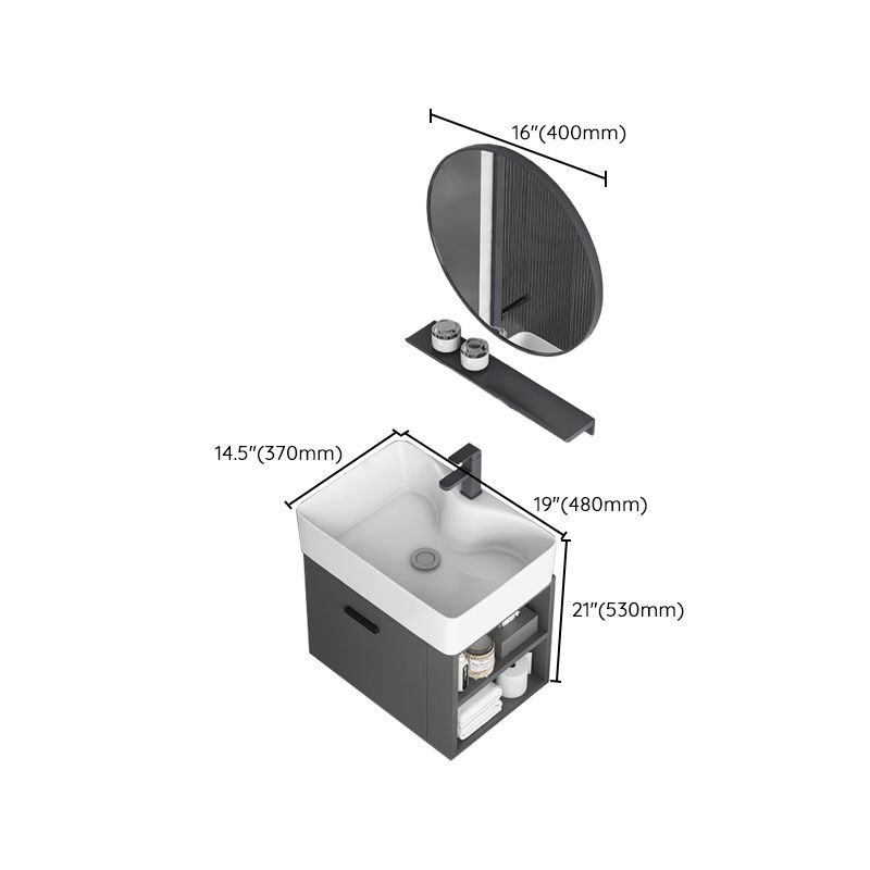 Modern Dark Gray Ceramic Vanity Single-Sink Wall Mount Vanity Sink Clearhalo 'Bathroom Remodel & Bathroom Fixtures' 'Bathroom Vanities' 'bathroom_vanities' 'Home Improvement' 'home_improvement' 'home_improvement_bathroom_vanities' 1200x1200_68b76c68-ec16-410a-b820-aed19c46394a