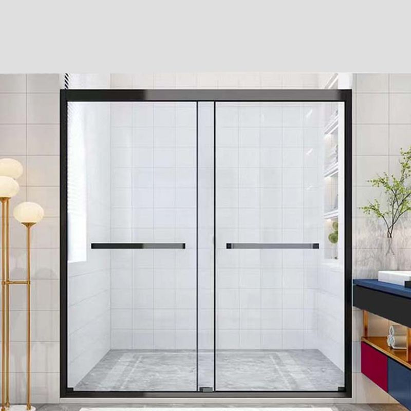 Contemporary Stainless Steel Frame Shower Bath Door Double Sliding Shower Door Clearhalo 'Bathroom Remodel & Bathroom Fixtures' 'Home Improvement' 'home_improvement' 'home_improvement_shower_tub_doors' 'Shower and Tub Doors' 'shower_tub_doors' 'Showers & Bathtubs' 1200x1200_68bd8bb2-afc9-4c84-b217-b01819fb47ea