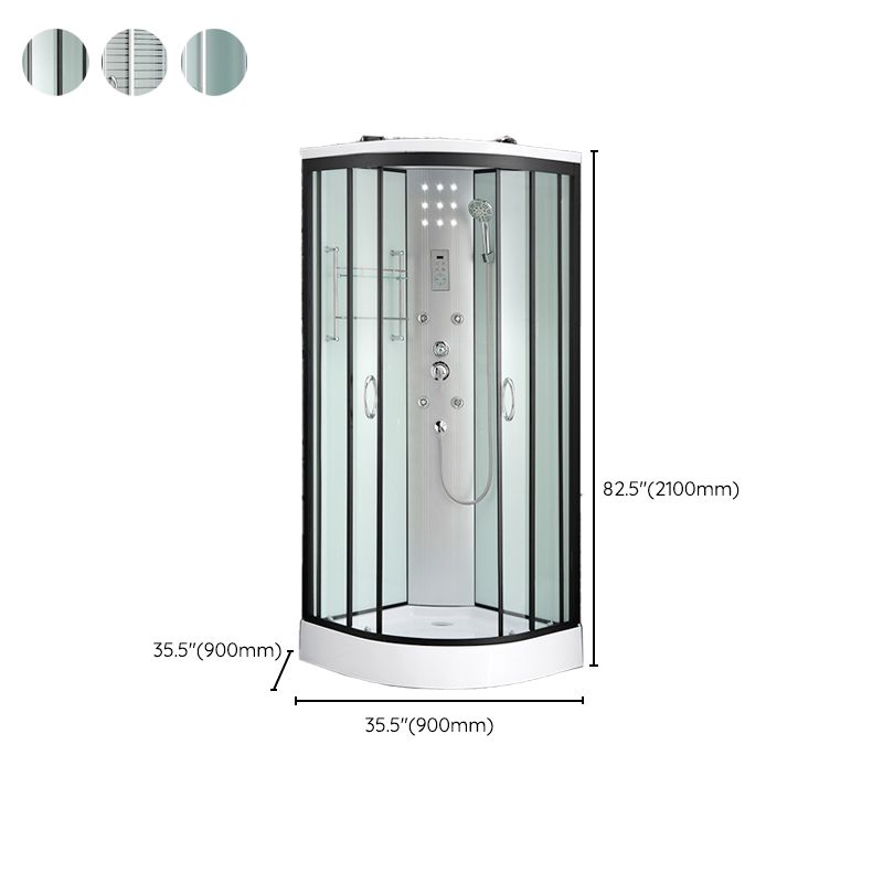 Round Shower Enclosure Full Frame Double Sliding Door Shower Room Clearhalo 'Bathroom Remodel & Bathroom Fixtures' 'Home Improvement' 'home_improvement' 'home_improvement_shower_stalls_enclosures' 'Shower Stalls & Enclosures' 'shower_stalls_enclosures' 'Showers & Bathtubs' 1200x1200_68c1ab29-ddd8-413f-80bf-ade2f6b2922d