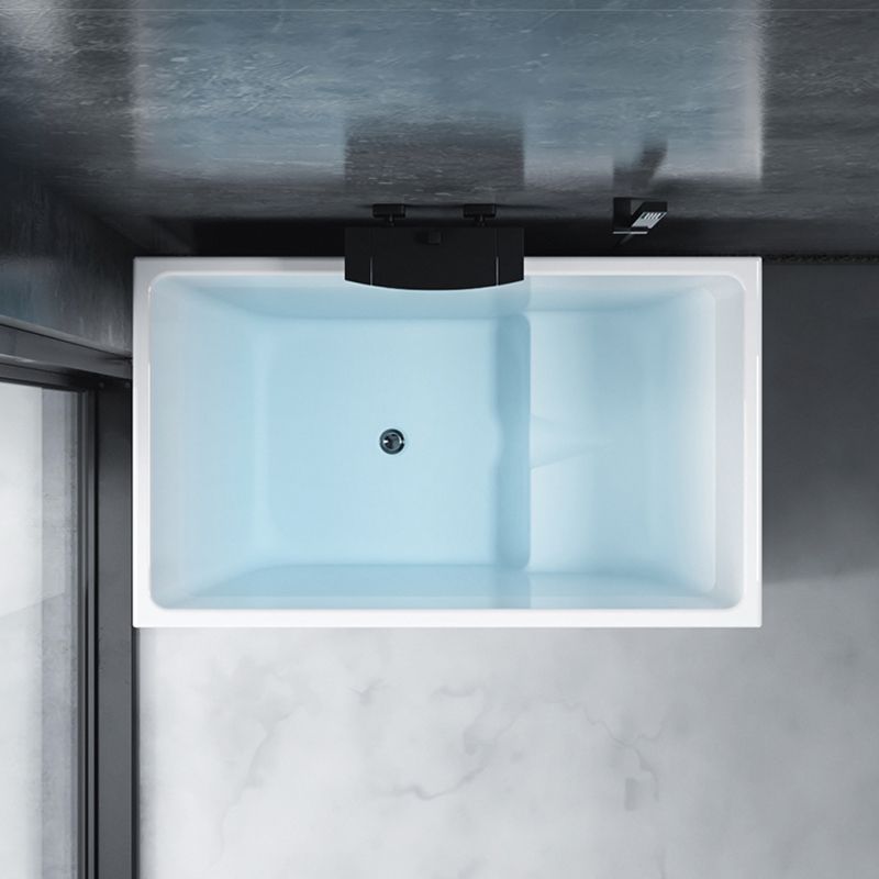 White Freestanding Bathtub Acrylic Soaking Rectangular Modern Bath Clearhalo 'Bathroom Remodel & Bathroom Fixtures' 'Bathtubs' 'Home Improvement' 'home_improvement' 'home_improvement_bathtubs' 'Showers & Bathtubs' 1200x1200_68c48d3e-386e-4ae1-8d6a-bea96ce676f1