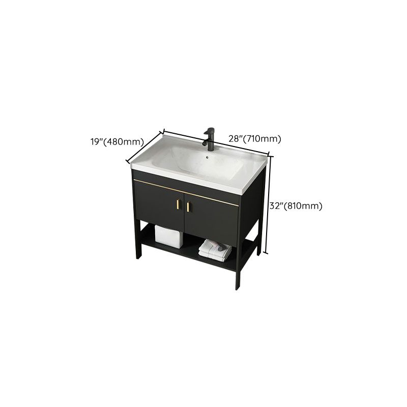 Freestanding Metal Mirror Included Sink Vanity with Sink for Bathroom Clearhalo 'Bathroom Remodel & Bathroom Fixtures' 'Bathroom Vanities' 'bathroom_vanities' 'Home Improvement' 'home_improvement' 'home_improvement_bathroom_vanities' 1200x1200_68cf397d-8eb2-4f44-9b93-9adecc1c99fc