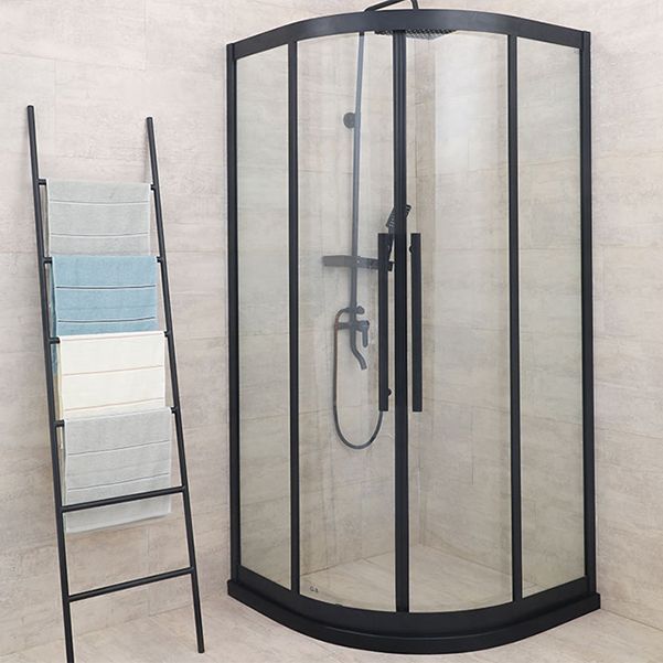 Double Sliding Round Shower Enclosure Clear with Fixed Panel Clearhalo 'Bathroom Remodel & Bathroom Fixtures' 'Home Improvement' 'home_improvement' 'home_improvement_shower_stalls_enclosures' 'Shower Stalls & Enclosures' 'shower_stalls_enclosures' 'Showers & Bathtubs' 1200x1200_68eed57c-e25e-45b9-9fde-506105730e10