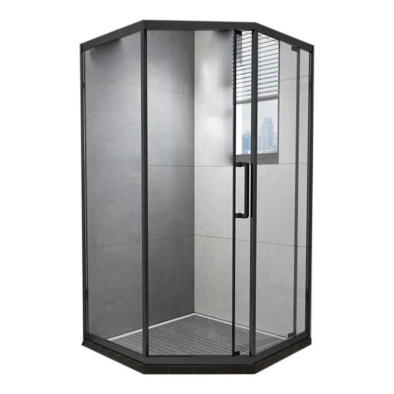 Black Double Sliding Shower Bath Door Framed Clear Shower Doors Clearhalo 'Bathroom Remodel & Bathroom Fixtures' 'Home Improvement' 'home_improvement' 'home_improvement_shower_tub_doors' 'Shower and Tub Doors' 'shower_tub_doors' 'Showers & Bathtubs' 1200x1200_690b3278-7f9a-4a1a-9ea3-0cb132f55149