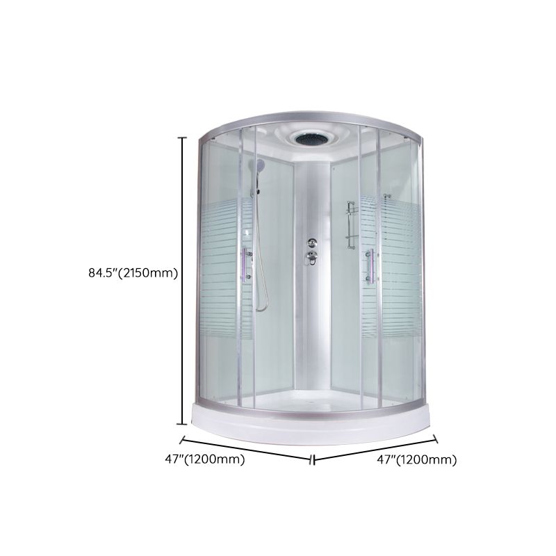 Round Semi-Frameless Shower Stall Corner Tempered Glass Shower Stall Clearhalo 'Bathroom Remodel & Bathroom Fixtures' 'Home Improvement' 'home_improvement' 'home_improvement_shower_stalls_enclosures' 'Shower Stalls & Enclosures' 'shower_stalls_enclosures' 'Showers & Bathtubs' 1200x1200_6917aa98-b777-437e-a093-2d115c57056a