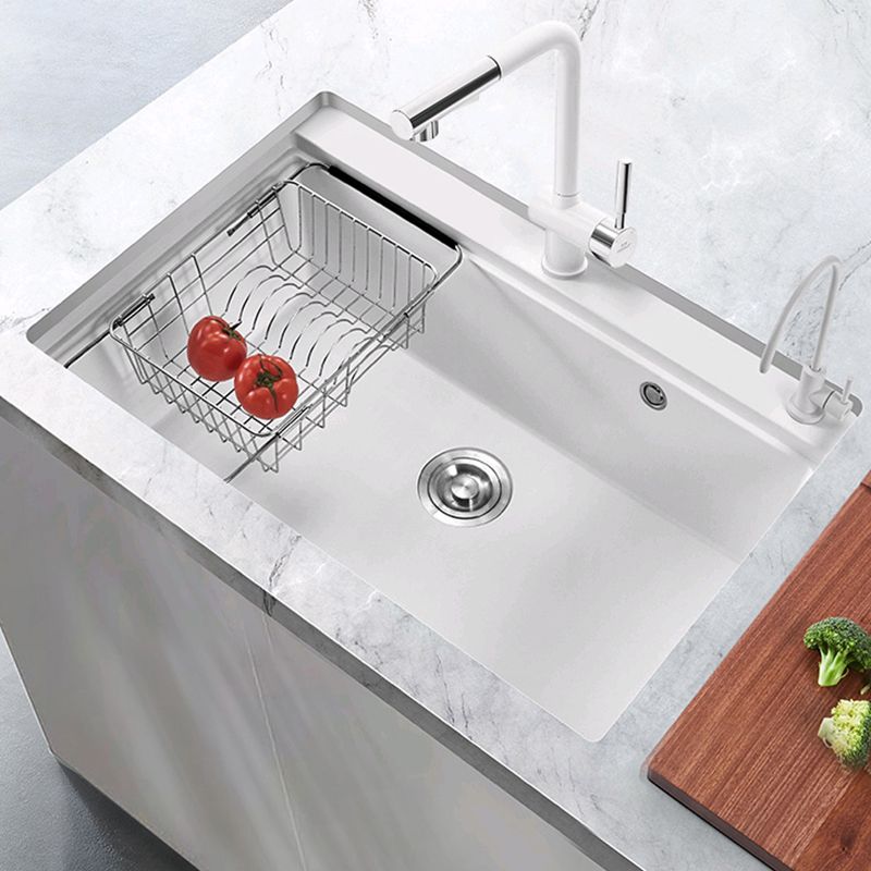 Quartz Kitchen Sink Modern Single Bowl Kitchen Sink with Strainer Clearhalo 'Home Improvement' 'home_improvement' 'home_improvement_kitchen_sinks' 'Kitchen Remodel & Kitchen Fixtures' 'Kitchen Sinks & Faucet Components' 'Kitchen Sinks' 'kitchen_sinks' 1200x1200_693fc609-2db3-4f47-8d41-f8610bb26e06