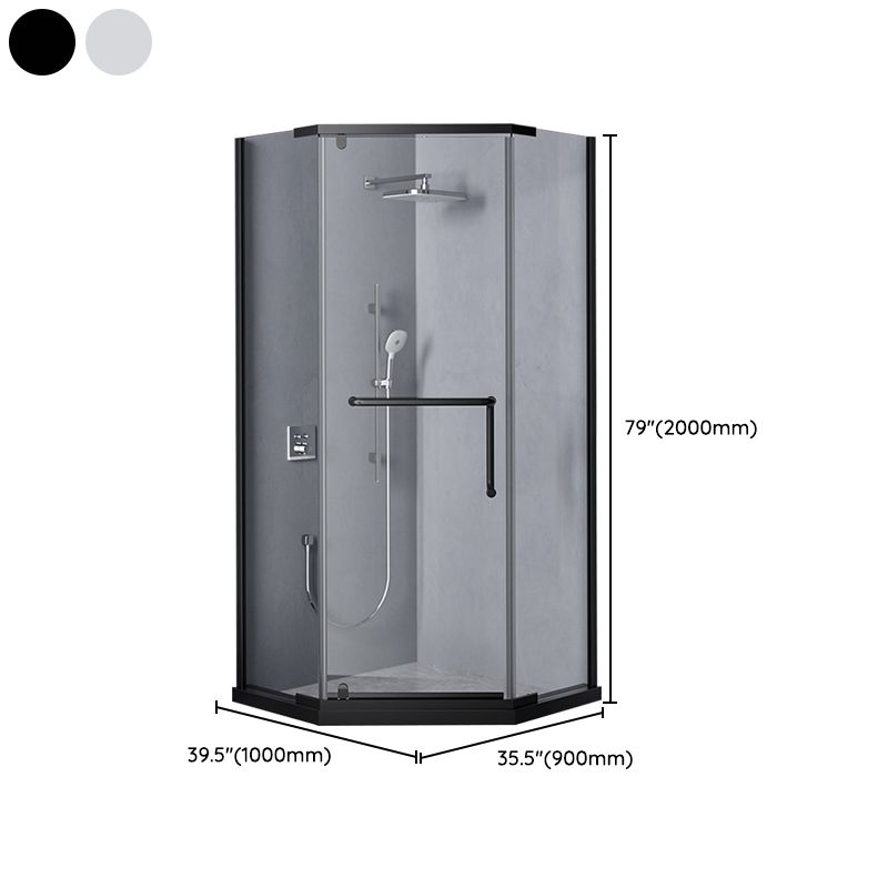 Linear Sliding Double Handles Shower Enclosure Metal Semi-Frameless Shower Enclosure Clearhalo 'Bathroom Remodel & Bathroom Fixtures' 'Home Improvement' 'home_improvement' 'home_improvement_shower_stalls_enclosures' 'Shower Stalls & Enclosures' 'shower_stalls_enclosures' 'Showers & Bathtubs' 1200x1200_69447491-06fe-4fbd-bef6-6f9b818d4a6c