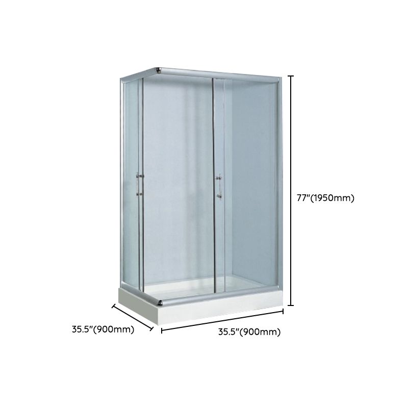 Rectangular Shower Kit Semi Frameless Tempered Glass Shower Enclosure ...