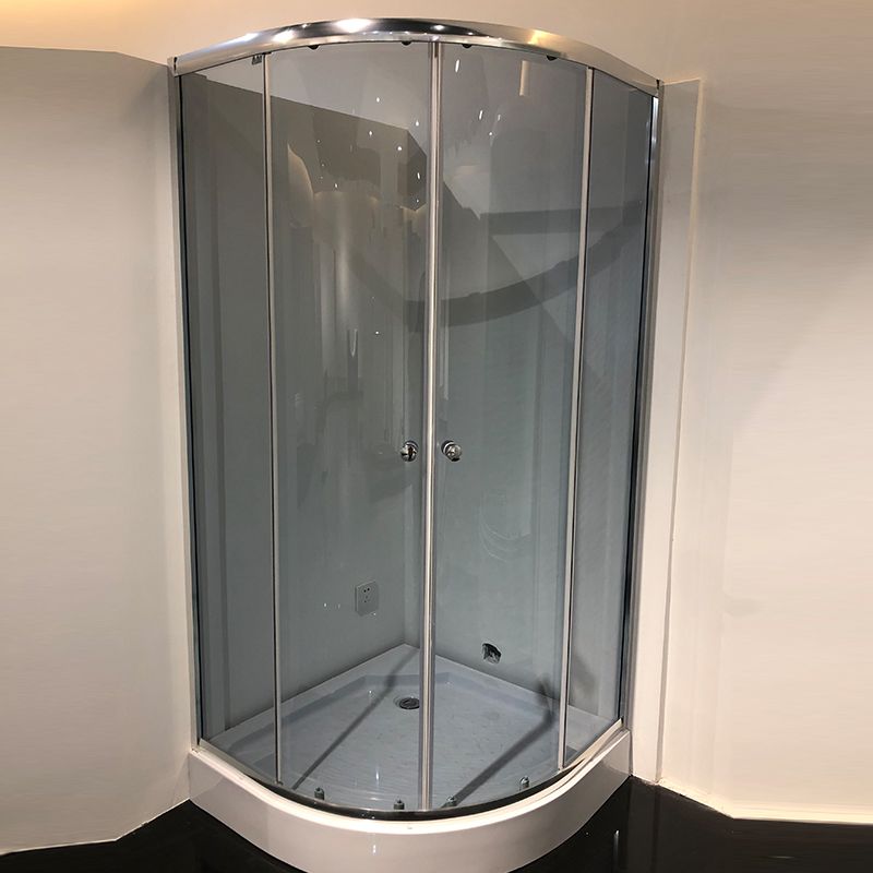 Tempered Glass Shower Enclosure Corner Round Clear Glass Shower Kit Clearhalo 'Bathroom Remodel & Bathroom Fixtures' 'Home Improvement' 'home_improvement' 'home_improvement_shower_stalls_enclosures' 'Shower Stalls & Enclosures' 'shower_stalls_enclosures' 'Showers & Bathtubs' 1200x1200_69797af2-191f-4f33-a1f0-f93b8ee94940
