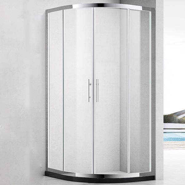 Semi Frameless Shower Door Tempered Double Sliding Shower Bath Door Clearhalo 'Bathroom Remodel & Bathroom Fixtures' 'Home Improvement' 'home_improvement' 'home_improvement_shower_tub_doors' 'Shower and Tub Doors' 'shower_tub_doors' 'Showers & Bathtubs' 1200x1200_697f5bfc-1ad4-4a07-b8ab-1df8e4b4e3fe