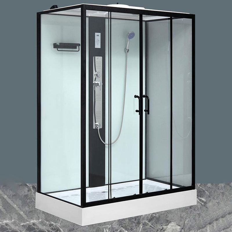 Framed Single Sliding Shower Stall Rectangle Frosted Shower Stall Clearhalo 'Bathroom Remodel & Bathroom Fixtures' 'Home Improvement' 'home_improvement' 'home_improvement_shower_stalls_enclosures' 'Shower Stalls & Enclosures' 'shower_stalls_enclosures' 'Showers & Bathtubs' 1200x1200_6989e0e2-eb33-4cea-9209-70f60a4bfbd2