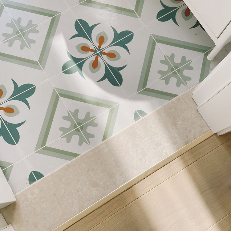 Patterned Singular Tile Ceramic Floor Tile with Square Shape Clearhalo 'Floor Tiles & Wall Tiles' 'floor_tiles_wall_tiles' 'Flooring 'Home Improvement' 'home_improvement' 'home_improvement_floor_tiles_wall_tiles' Walls and Ceiling' 1200x1200_699d0a68-bcb1-4350-a1c4-d0b85a11ef6e