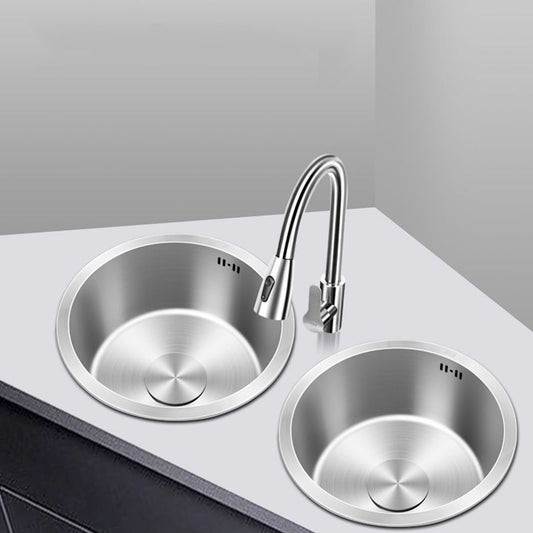 Contemporary Style Kitchen Sink Stainless Steel Round Kitchen Sink Clearhalo 'Home Improvement' 'home_improvement' 'home_improvement_kitchen_sinks' 'Kitchen Remodel & Kitchen Fixtures' 'Kitchen Sinks & Faucet Components' 'Kitchen Sinks' 'kitchen_sinks' 1200x1200_699f0b42-8f73-4496-93d8-01d581820089